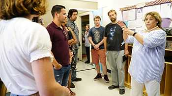 Students take a tour of PB&J. 